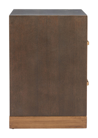 Sivar Espresso Fir Wood Rectangular Side Table