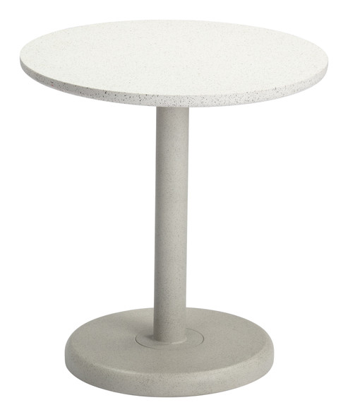 Liora White Steel Round Bistro Table for Outdoor Use