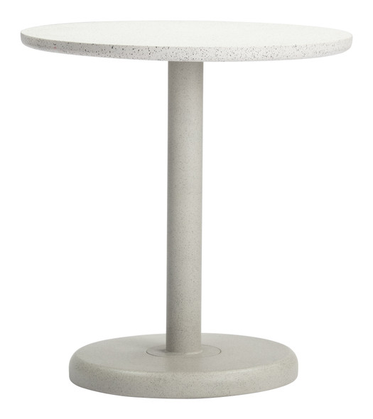 Liora White Steel Round Bistro Table for Outdoor Use