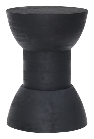 Wisdom Black Mango Wood Round Side Table