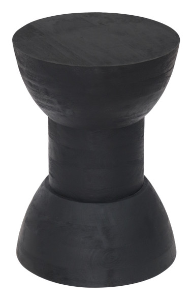 Wisdom Black Mango Wood Round Side Table