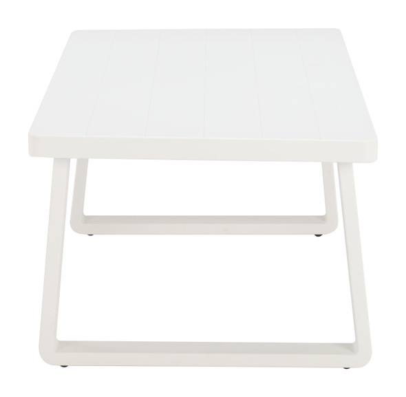 Welt White Aluminum Rectangular Coffee Table for Outdoor Use