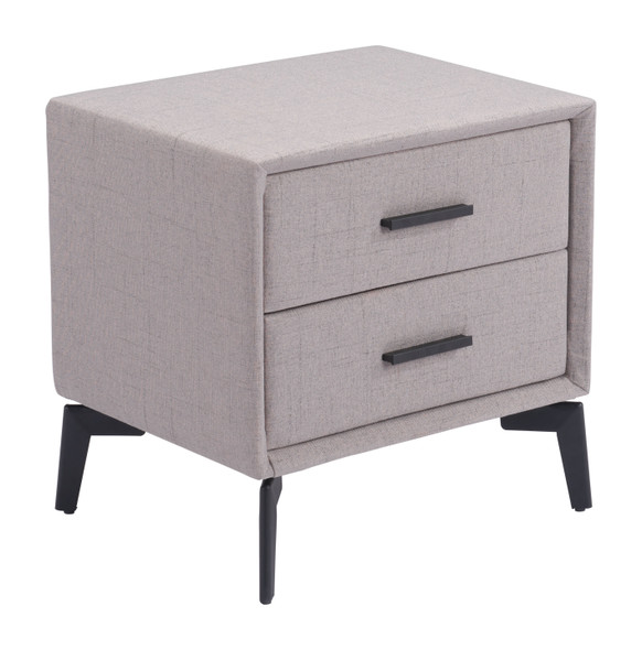 Halle Gray Steel and Polyester Rectangular Side Table