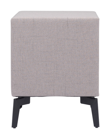 Halle Gray Steel and Polyester Rectangular Side Table
