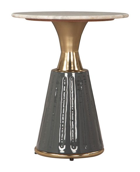 Glasa Multicolor Natural Marble and Iron Round Side Table