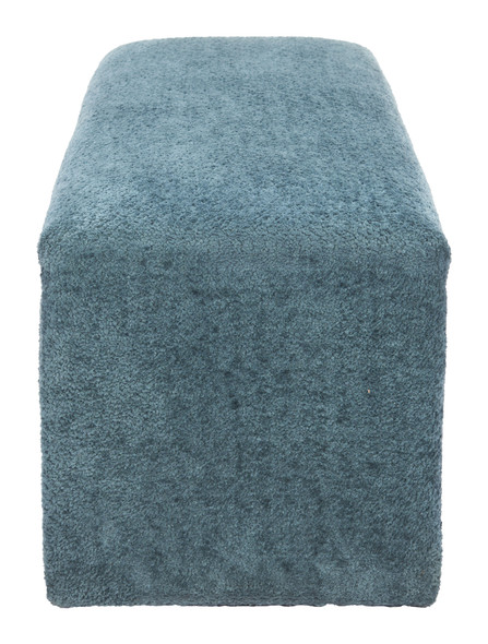 Scatola Blue Rubberwood and Polyester Bench