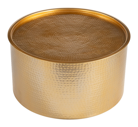 Coldveil Gold Iron Round Storage Coffee Table