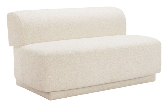 Anese Multigrain Beige Pine Wood and Polyester Loveseat