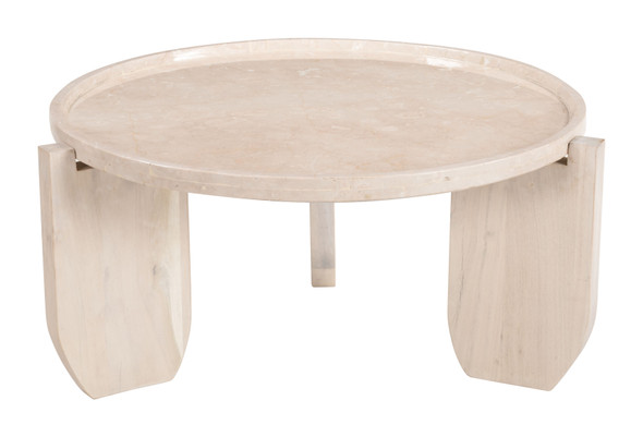 Nador Natural Bottochino Marble Round Coffee Table