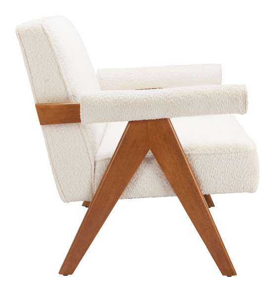 Encanto Ivory Rubberwood and Polyester Loveseat