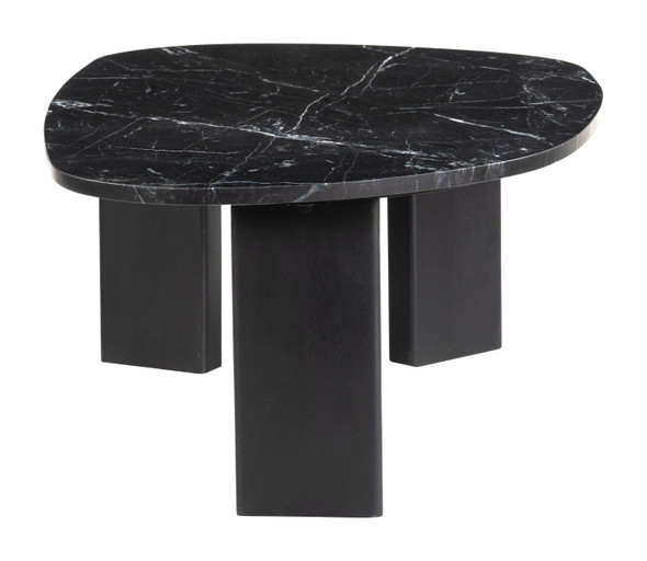 Aberdeen Black Natural Marble and Mango Wood Coffee Table