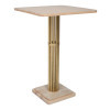 Wilou Natural Rubberwood and Steel Square Bar Table