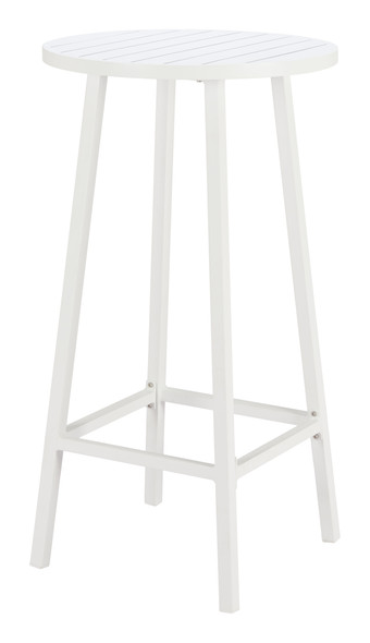 Ren White Aluminum Round Bar Table for Outdoor Use