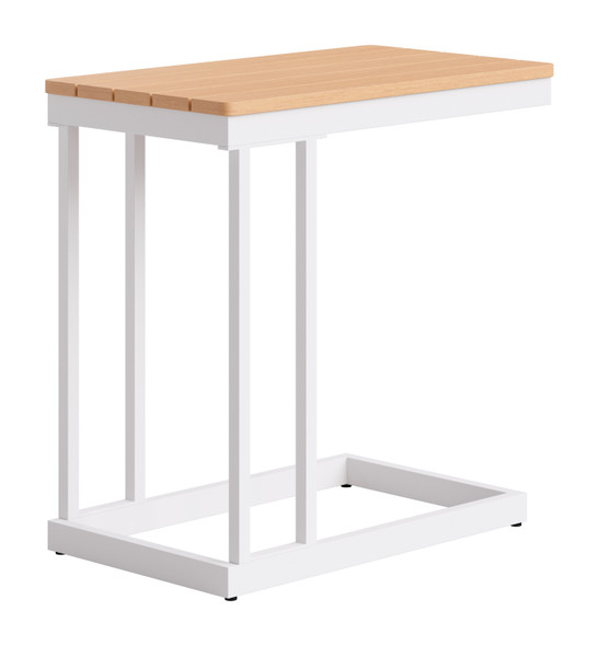 Tamaru Natural Acacia Wood and Aluminum Rectangular Side Table