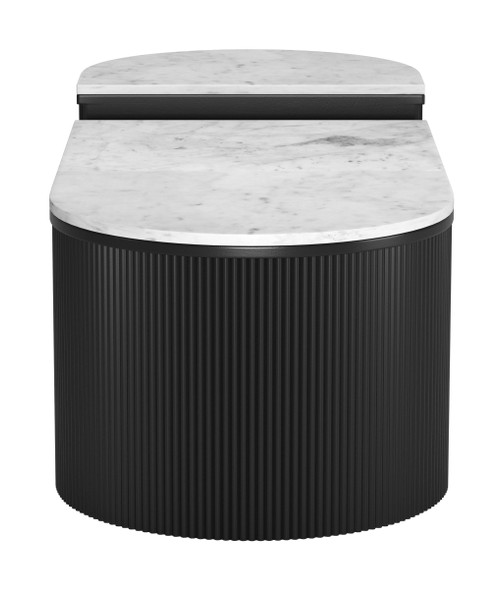 Ormara White & Black Natural Marble and Mango Wood Coffee Table Set