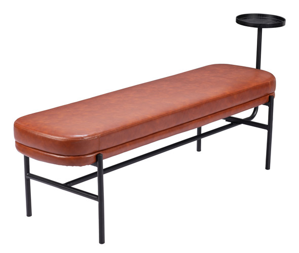 Ploce Brown Steel and Polyurethane Bench