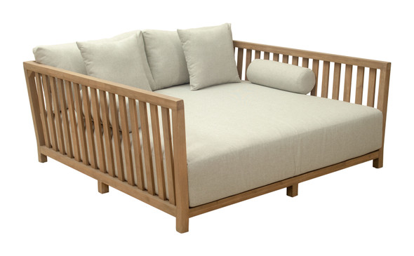 Teras Gray Acacia Wood and Olefin Daybed for Outdoor Use