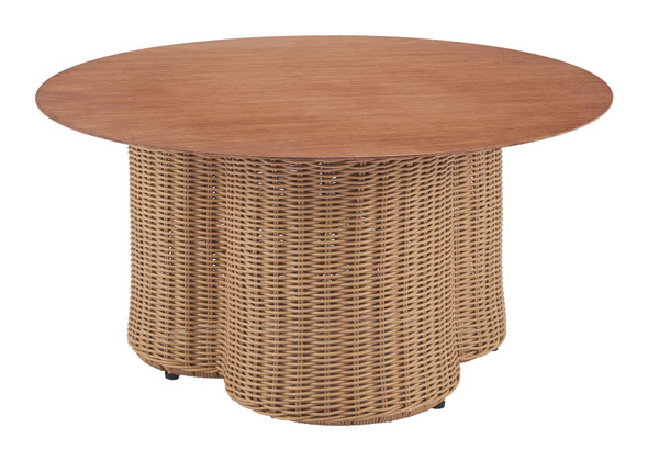 Soka Natural Aluminum Round Coffee Table for Outdoor Use