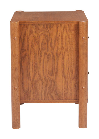 Beleza Walnut Rubberwood Rectangular Nightstand