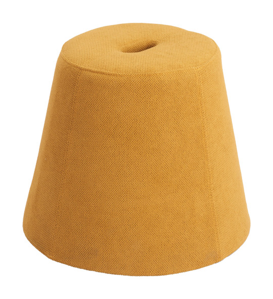 Upela Yellow Polyester Stackable Ottoman