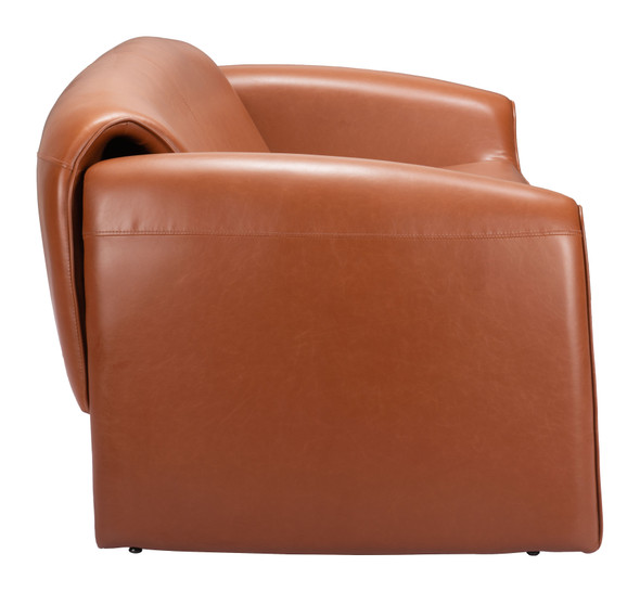 Horten Brown Steel and Polyurethane Sofa