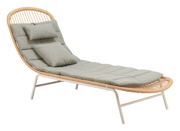 Skim Multicolor Aluminum and Olefin Chaise Lounge for Outdoor Use