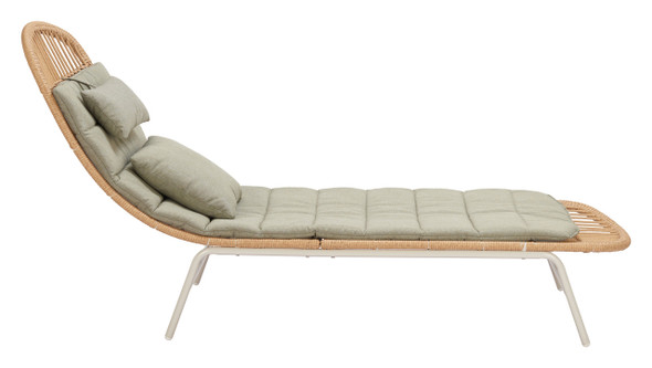 Skim Multicolor Aluminum and Olefin Chaise Lounge for Outdoor Use