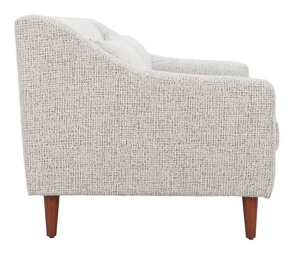 Koseli Pewter Gray Rubberwood and Polyester Loveseat