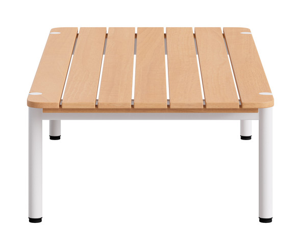 Lychee Natural Acacia Wood and Aluminum Rectangular Coffee Table