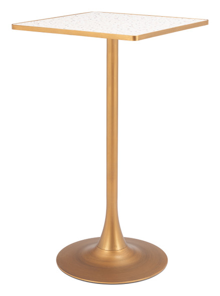 Spot Beige & Gold Steel Square Bar Table
