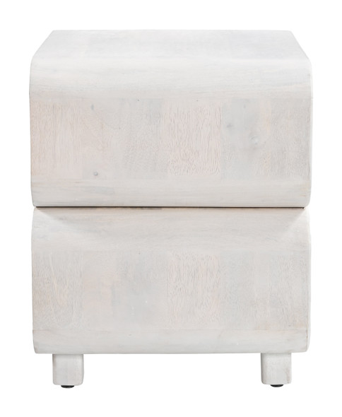 Miro Whitewashed Mango Wood Rectangular Nightstand
