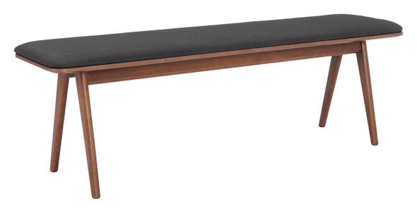 Kazwali Black & Walnut Rubberwood and Polyester Bench