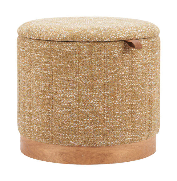 Fije Oat Yellow Polyester Storage Ottoman