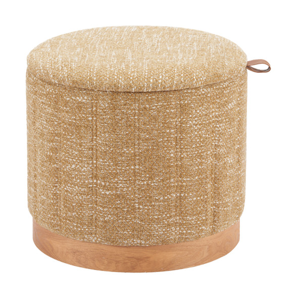 Fije Oat Yellow Polyester Storage Ottoman