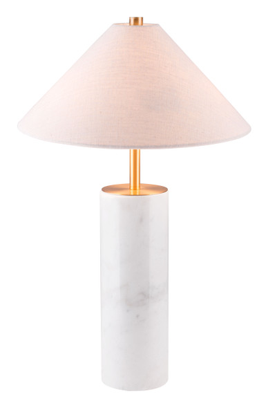Ciara Beige & White Natural Marble and Steel Table Lamp