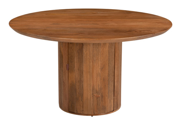 Izola Brown Mango Wood Round 2-Tier Dining Table