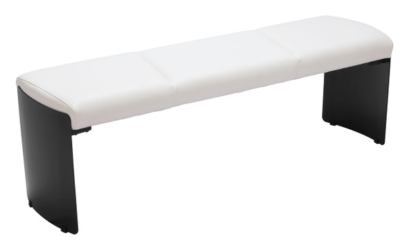Mur White Steel and Polyurethane Bench