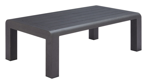 Rolig Black Aluminum Rectangular Coffee Table for Outdoor Use