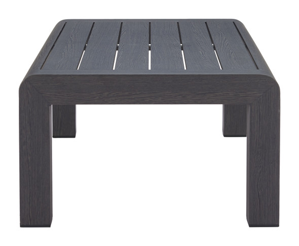 Rolig Black Aluminum Rectangular Coffee Table for Outdoor Use
