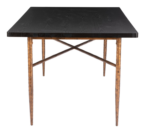 Nida Black & Bronze Steel Rectangular Dining Table