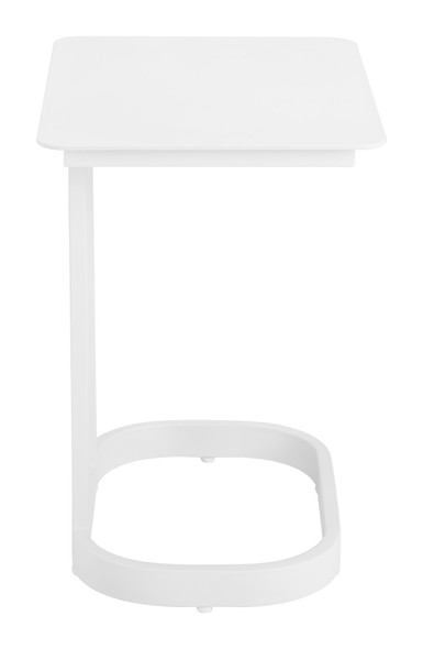 Friss White Aluminum Rectangular End Table for Outdoor Use