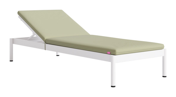 Lychee Green Aluminum and Polyester Height-Adjustable Chaise Lounge