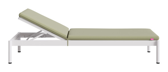 Lychee Green Aluminum and Polyester Height-Adjustable Chaise Lounge
