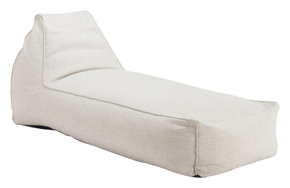 Kalm Beige Olefin and Textilene Chaise Lounge for Outdoor Use
