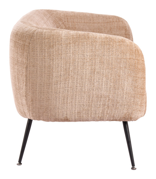 Racine Linen Beige Steel and Polyester Loveseat