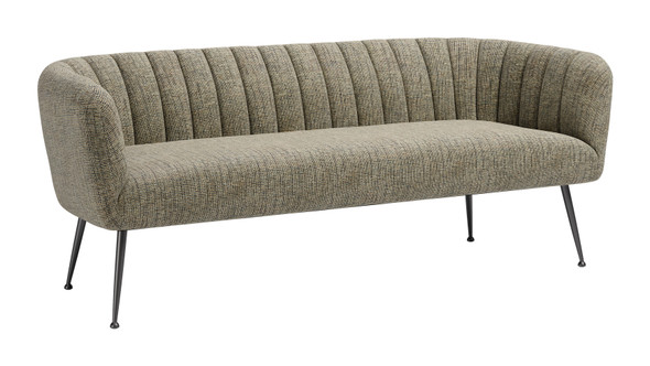 Deco Green Tweed Steel and Polyester Sofa