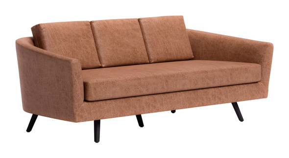 Divinity Brown Rubberwood and Polyurethane Sofa