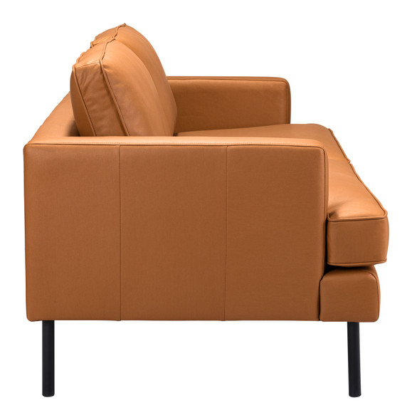 Decade Brown Steel and Polyester Sofa