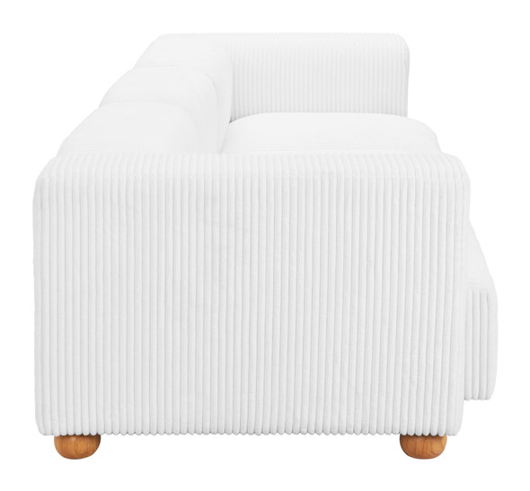 Tayte White Poplar Wood and Rubberwood Sofa