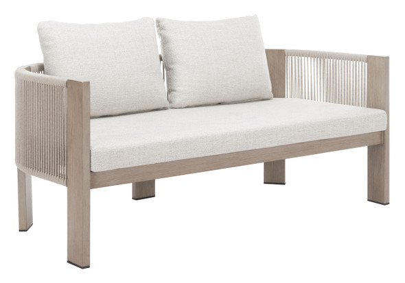 Rebel Beige Aluminum and Polyester Sofa for Outdoor Use